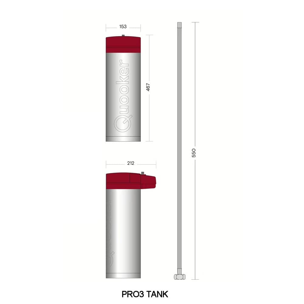 Quooker PRO3 Nordic Round Stainless Steel Boiling Water Tap with 3L Tank (RVS)